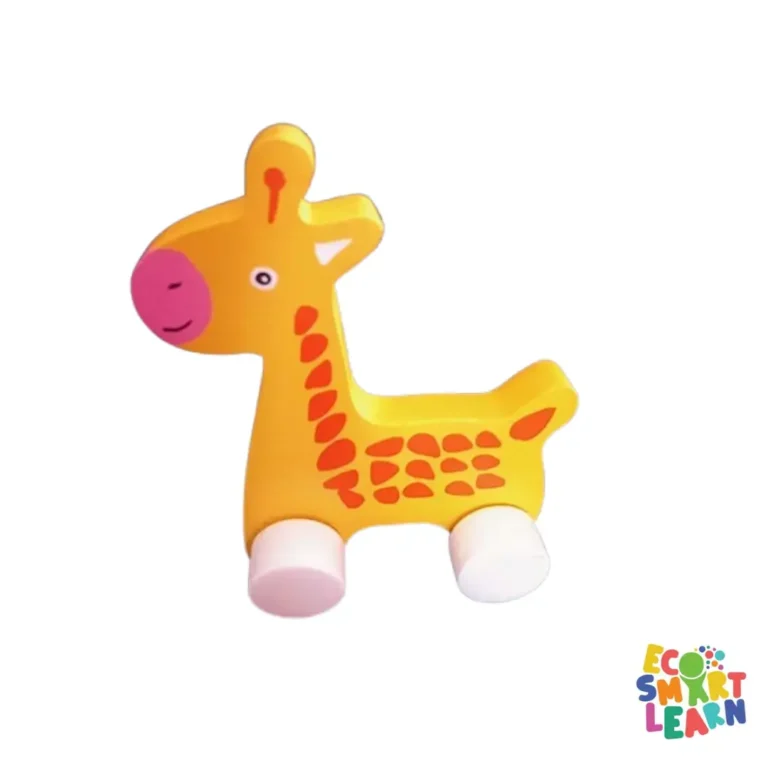 Wooden Wheeltoy Giraffe – Eco-Friendly & Safe for Kids (6–24 Months)