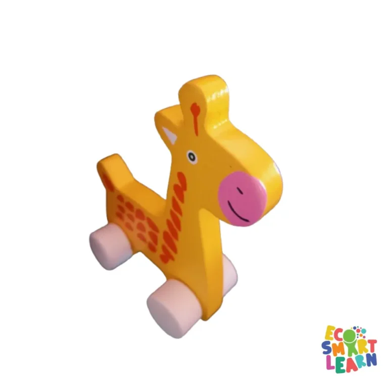 Wooden Wheeltoy Giraffe – Eco-Friendly & Safe for Kids (6–24 Months)